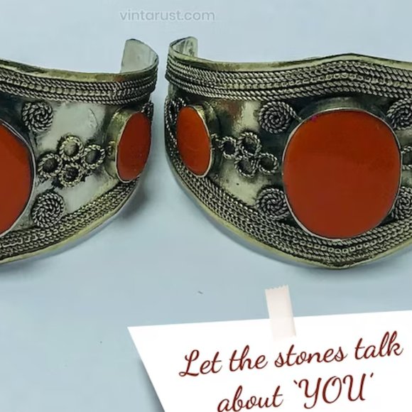single Tribal Cuff Bracelet, Vintage Afghan Cuff Bracelet, Boho Cuff, Antique - Picture 3 of 7